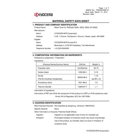 Toner TK-6305 Kyocera-Mita nero  1T02LH0NL0